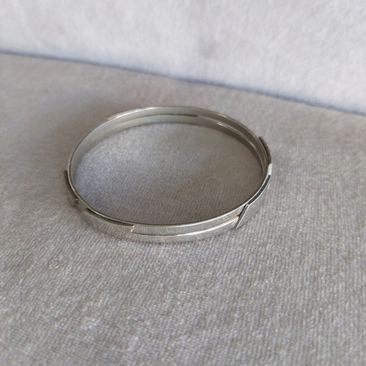 Bracciale Rigido Metallo Argentato 2 Pezzi
