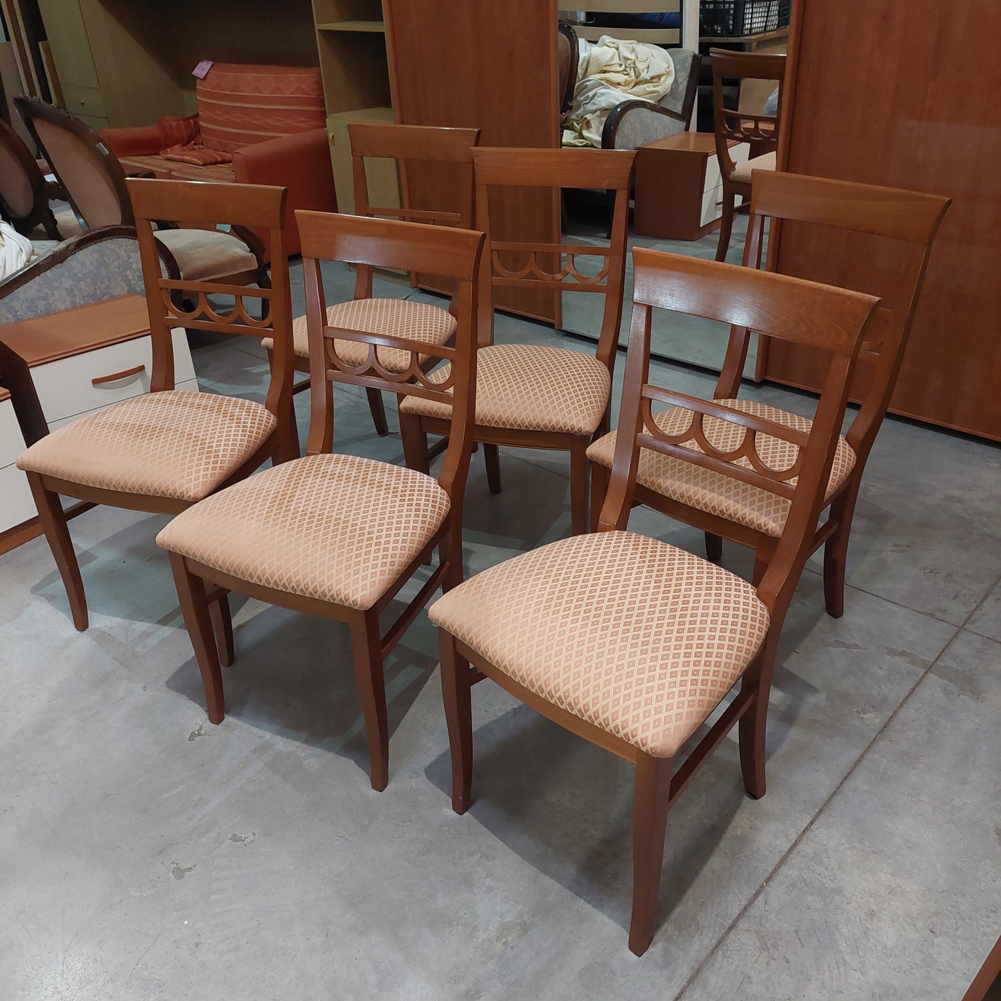 Set/6 Sedie Ciliegio Seduta Imb. Stile Classico