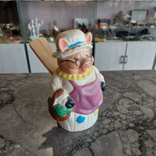 Portaposate Da Cucina Maialina Ceramica