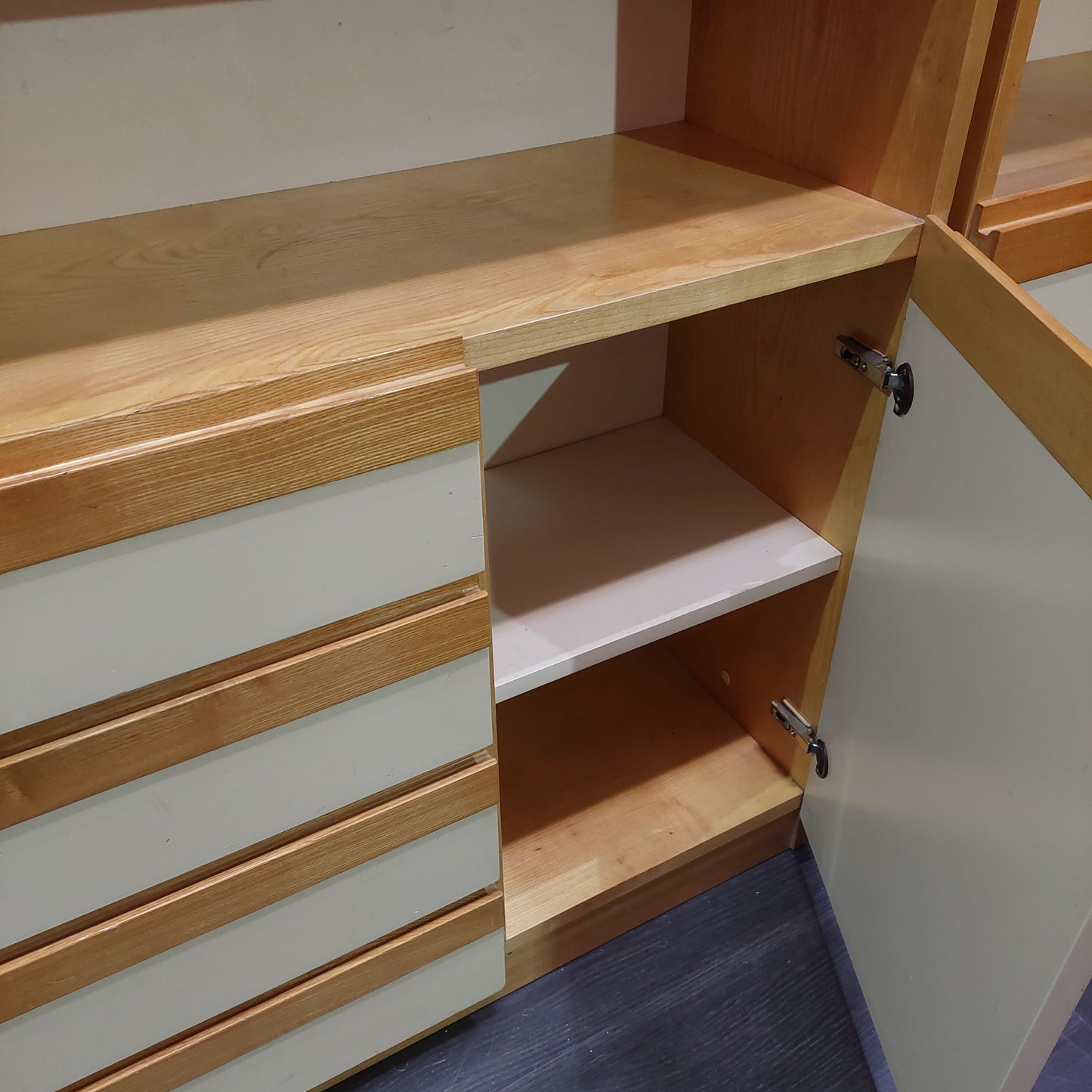 Libreria Legno Bicolore 4/cassetti Cm76x33x251h