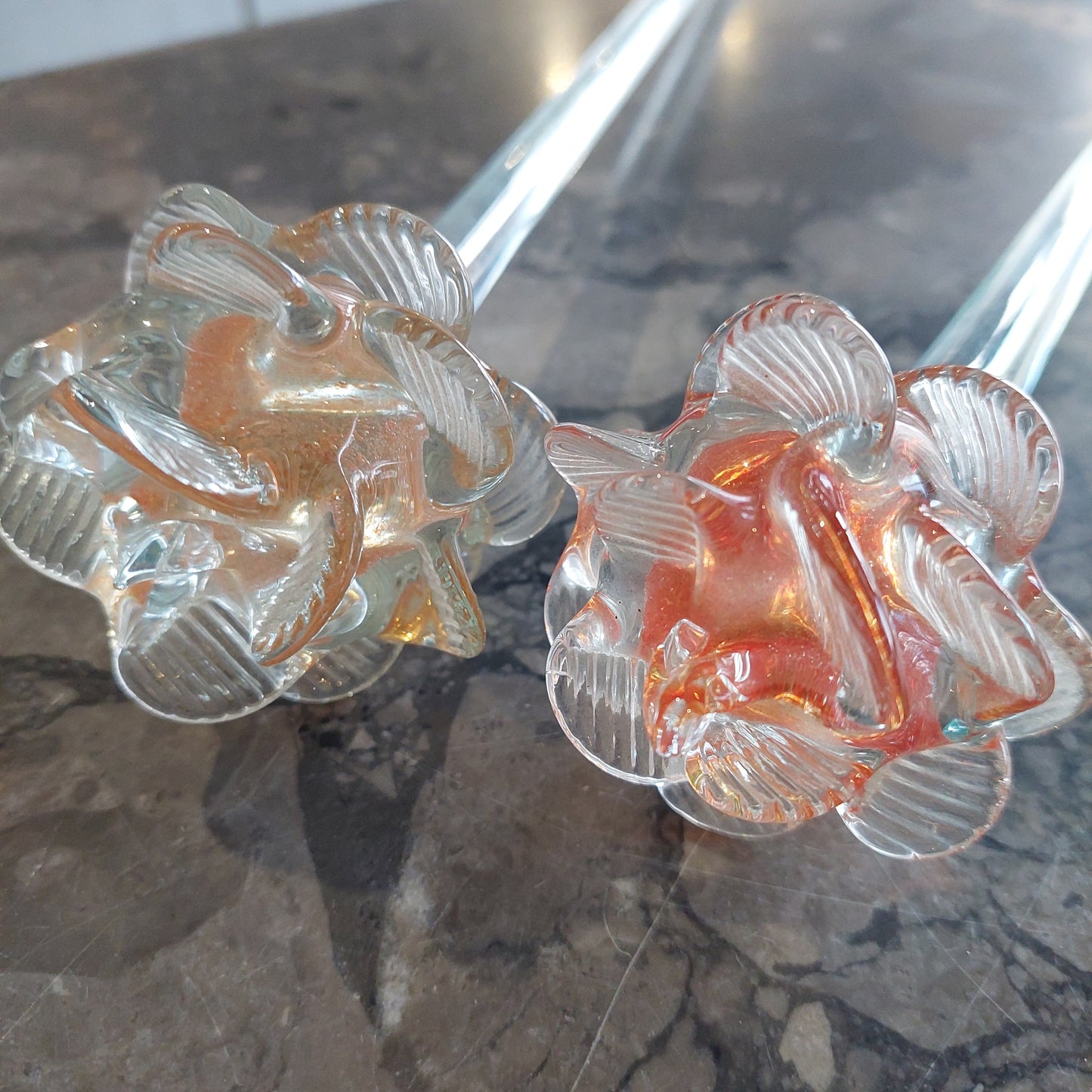 Fiore Vetro Di Murano Stelo Lungo Vintage