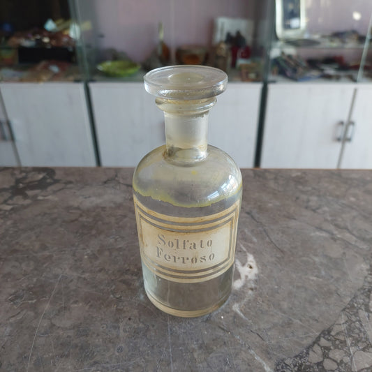 Bottiglietta Farmacia Vetro Vintage Solfato Ferroso