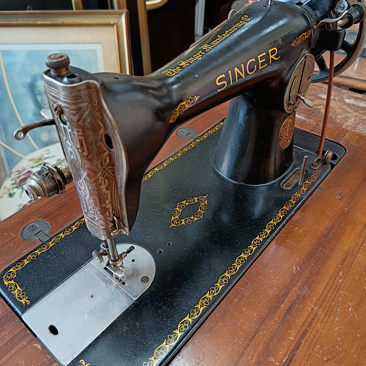Macchina Da Cucire Antica Singer 2/c Cm87x41x78
