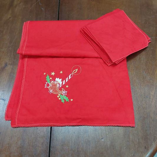 Tovaglia Cotone Natalizia+12tov Cm180x270