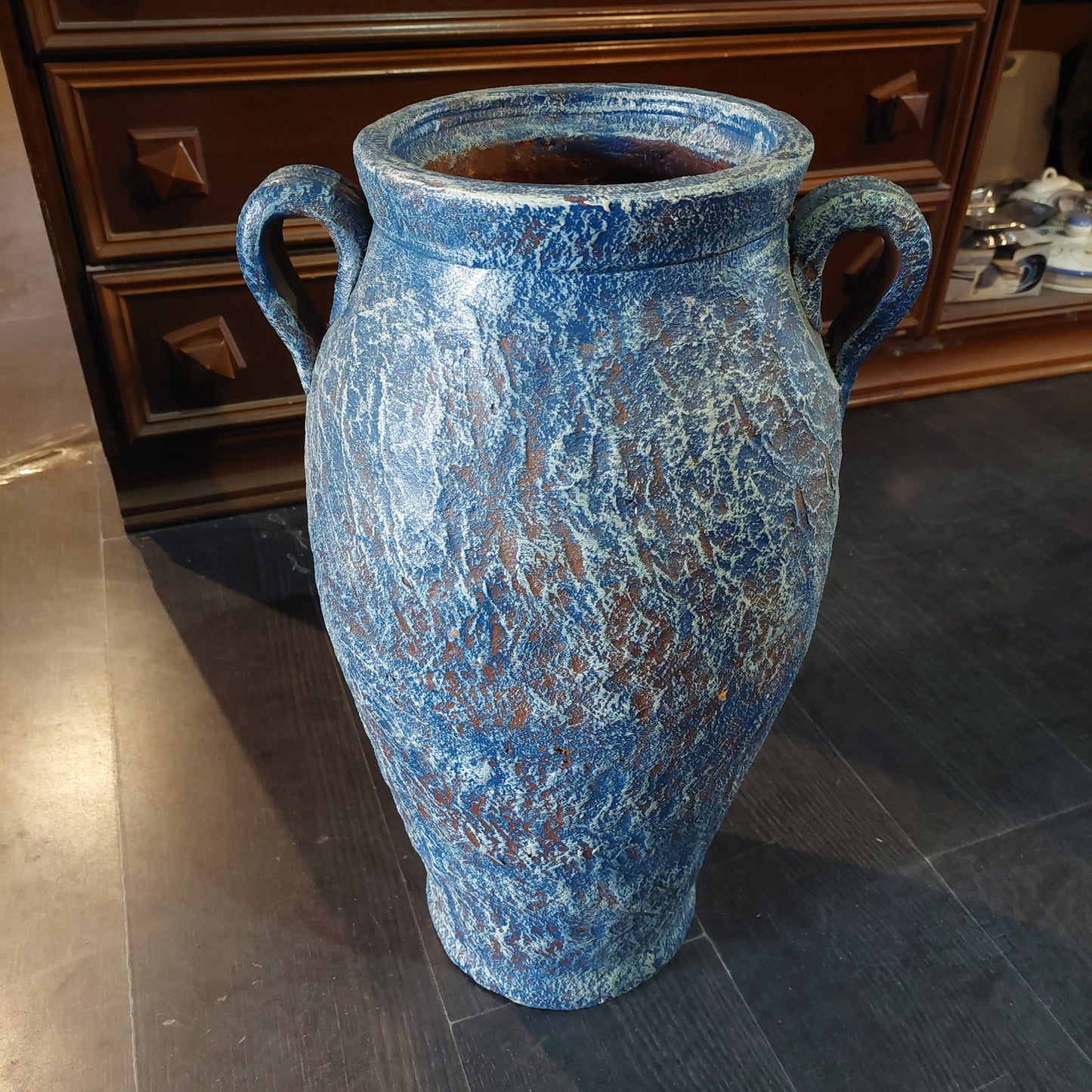Porta Ombrelli Anfora Terracotta Ferro Battuto D35x55h