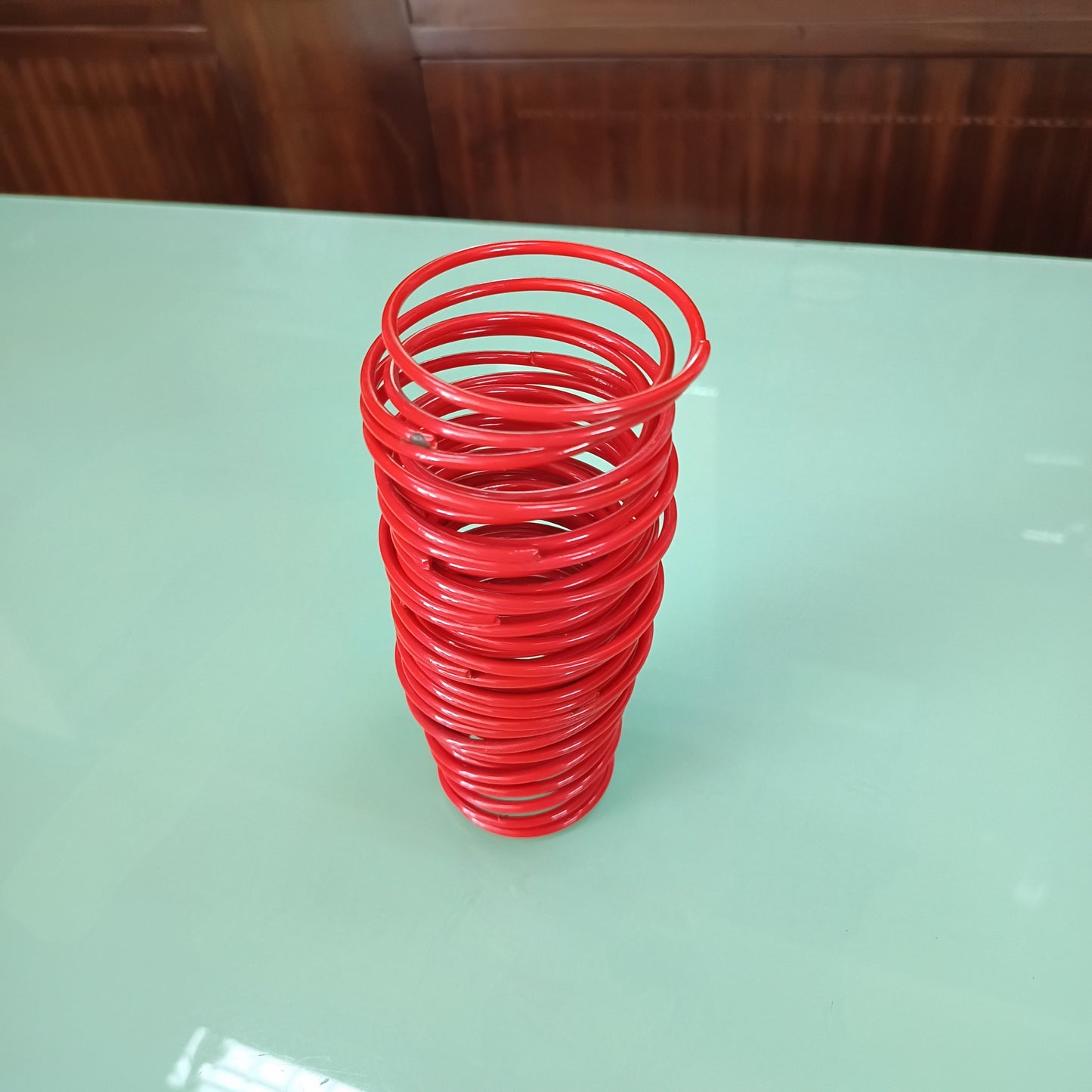 Set/10 Portabicchieri Molla Metallo Rossa