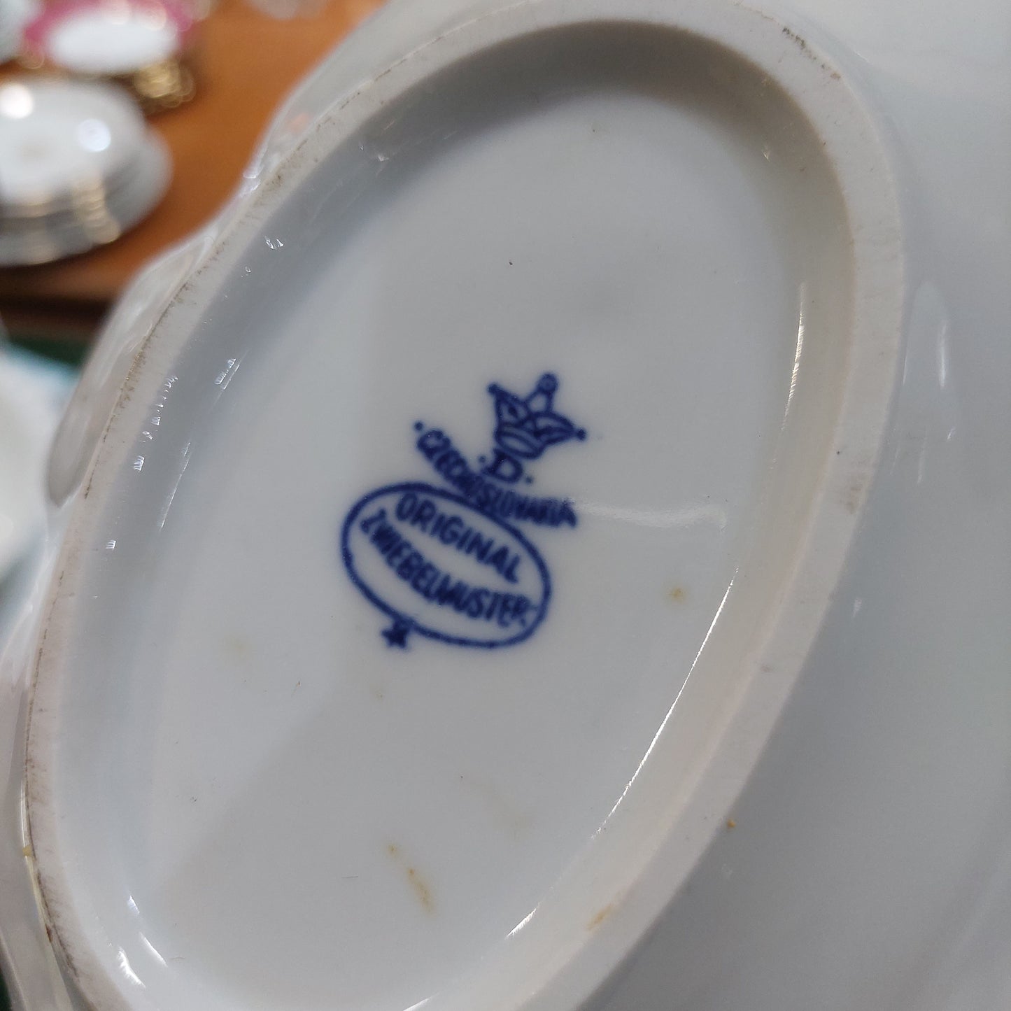 Centrotavola Porcellana Original Zwiebelmuster Czechoslovakia