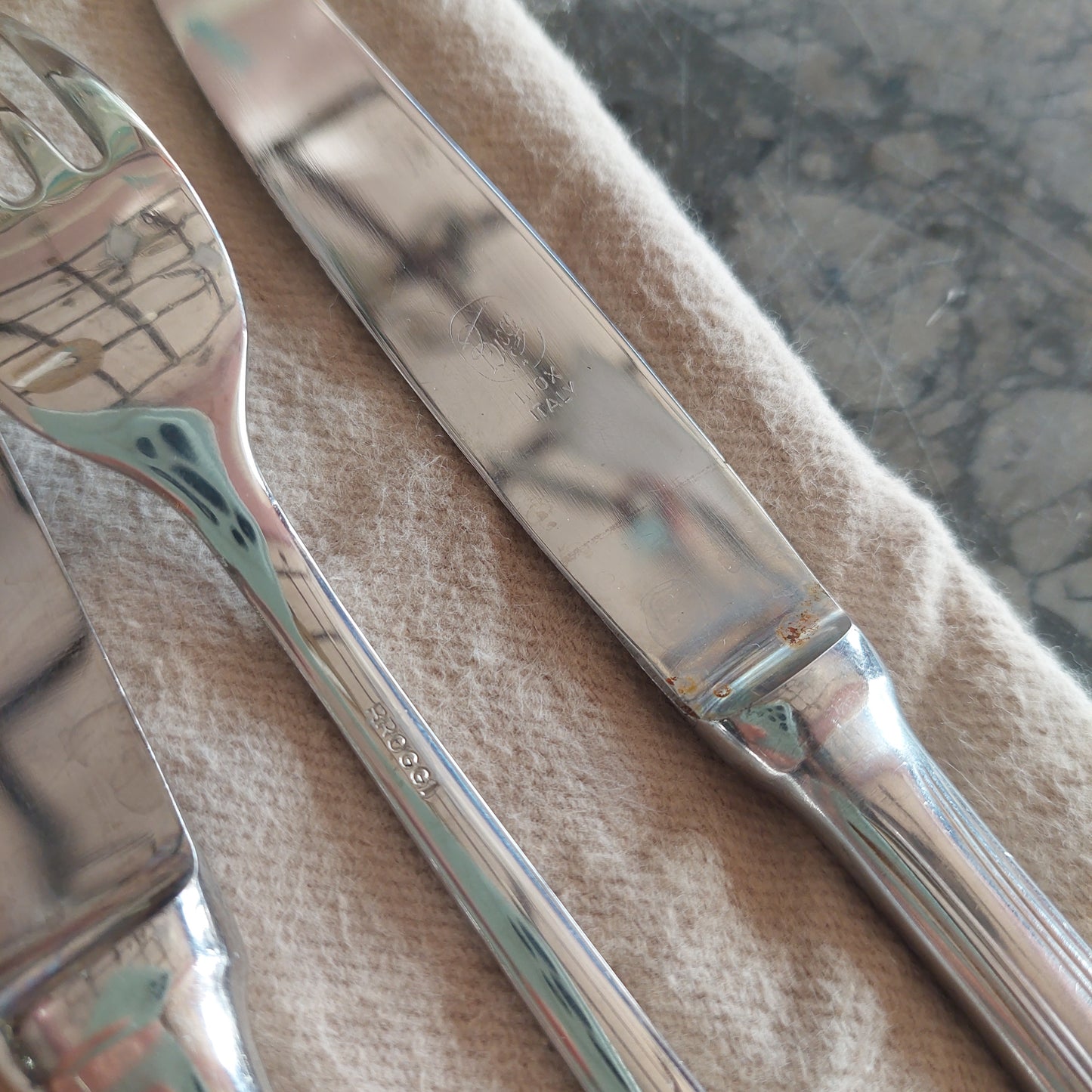 Set/44 Posate Assortite Inox Placcato Argento Broggi