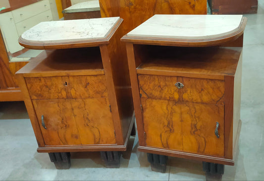 Coppia Comodini St. Decò 1/s Marmo Cm44x34x67h