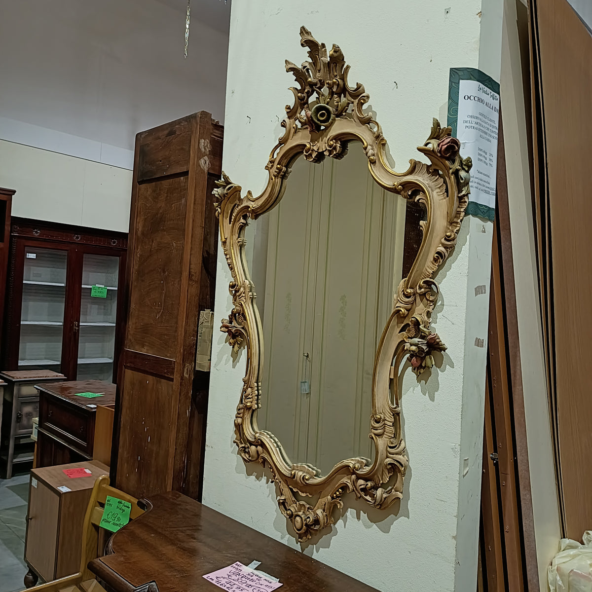 Specchio Legno Stile Veneziano  Cm130x85