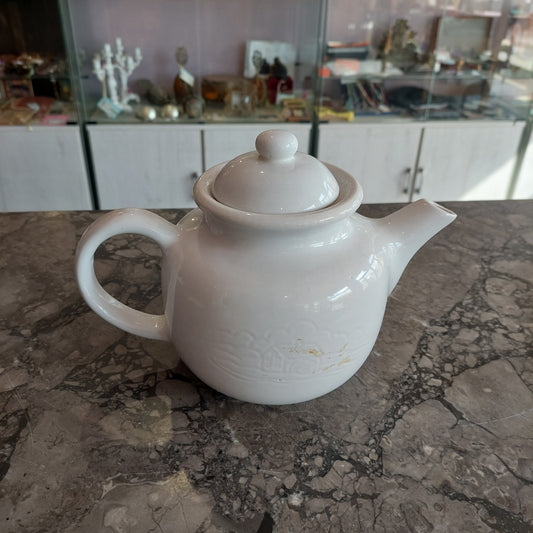 Teiera Porcellana Bianca Mulino Bianco Vintage