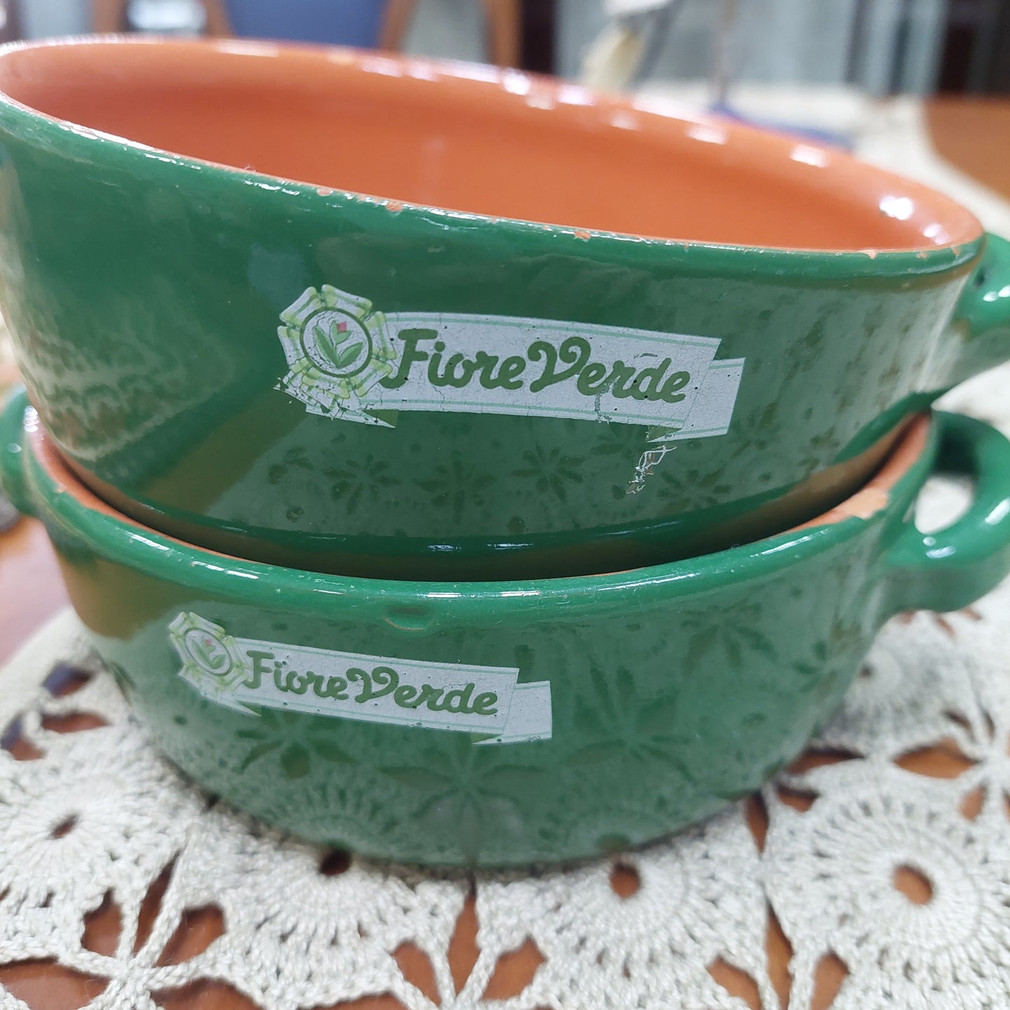 Set/2 Terrine Coccio* Fiore Verde