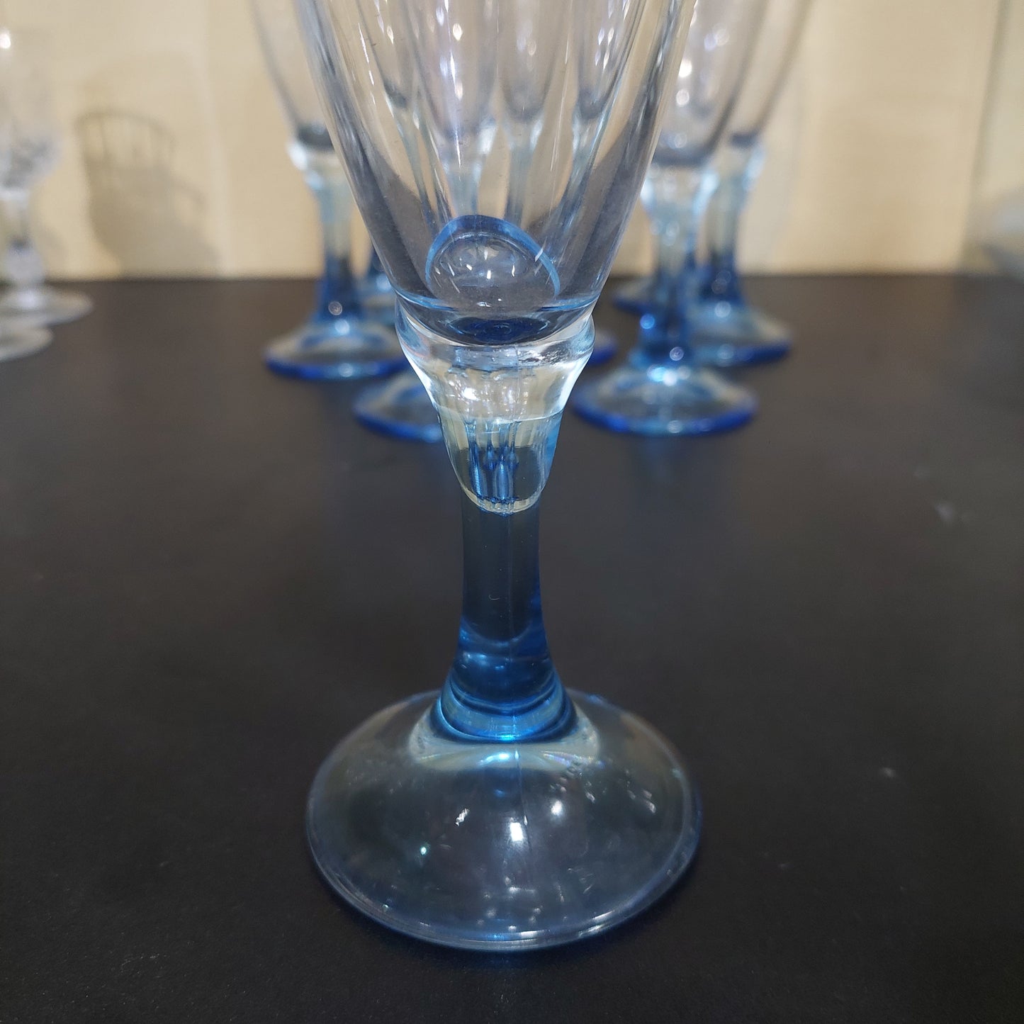 Set/9 Flut Cristallo Piede Azzurro
