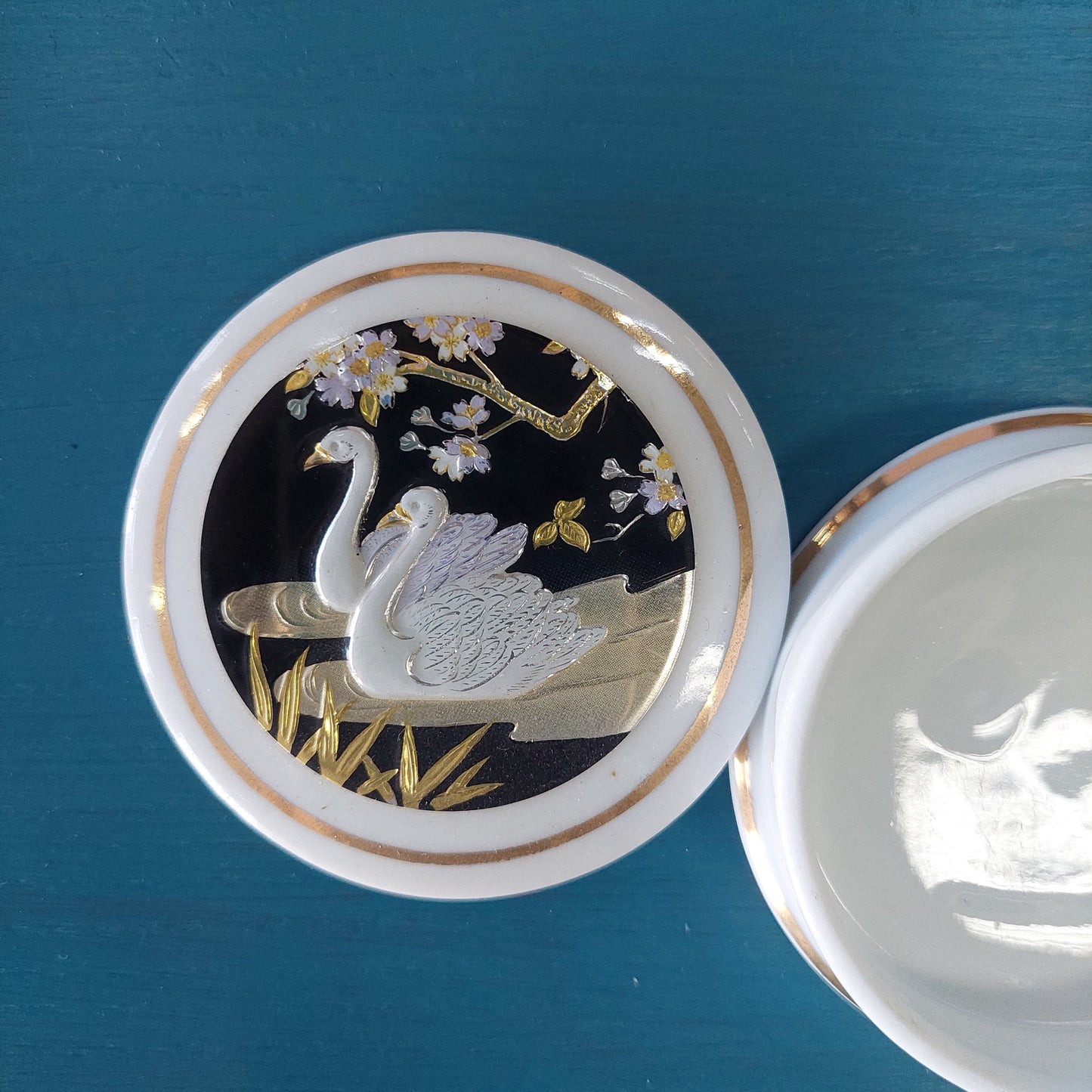 Scatolina Porcellana Giapponese Chokin Gilded