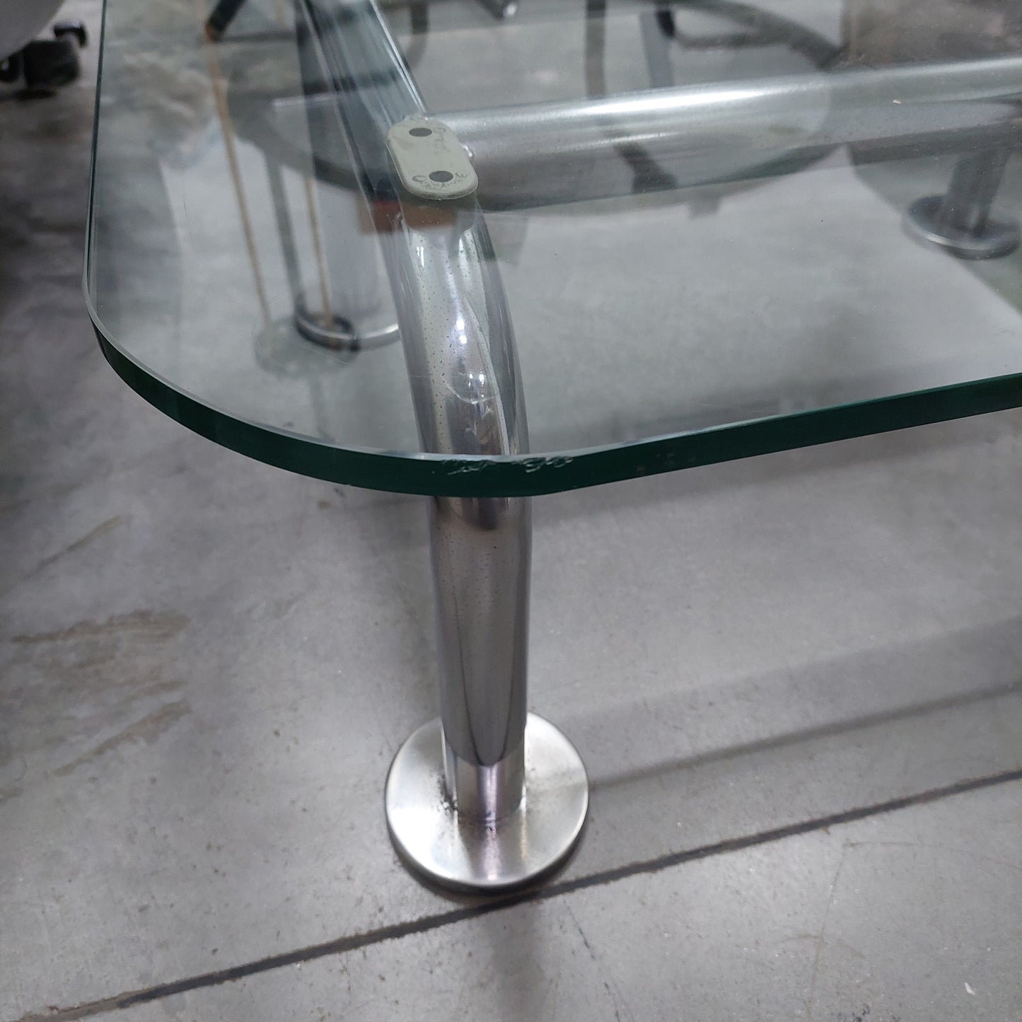 Tavolino Metallo/vetro Anni '70 Cm80x70x32h