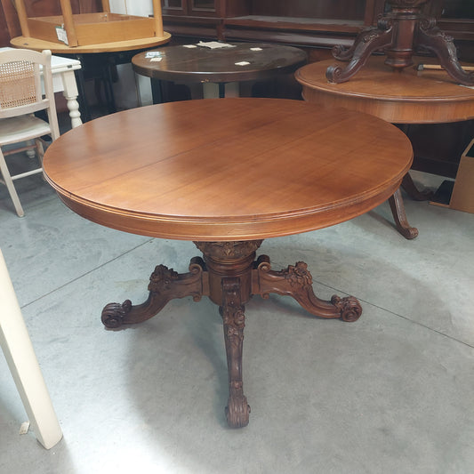 Tavolo Tondo Legno All. Cm116x77h + Prolunga Da 40