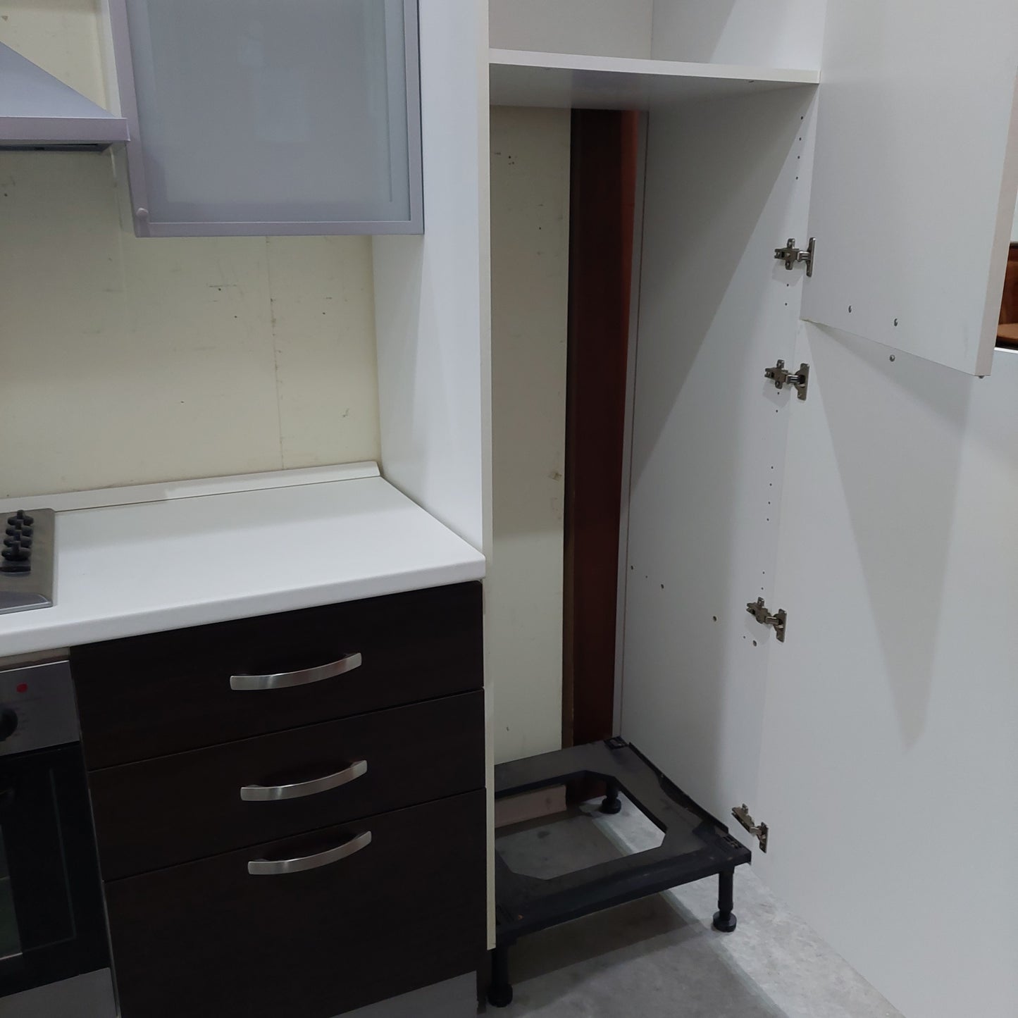 Cucina Lineare Bicolore Bianca/wenge Cm300