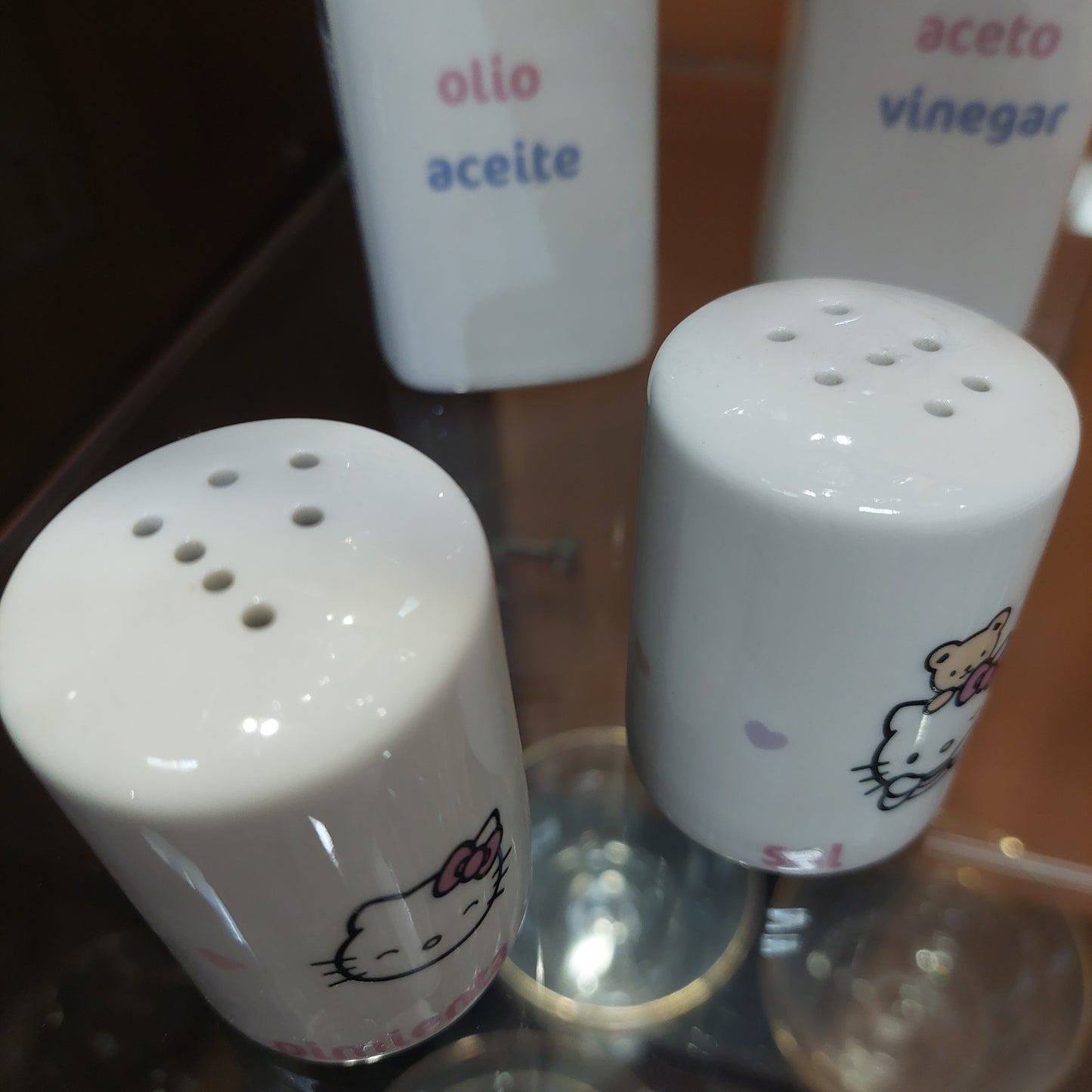 Set/4 Pz Olio/aceto & Sale/pepe Hello Kitty Sanrio Porcelain Art