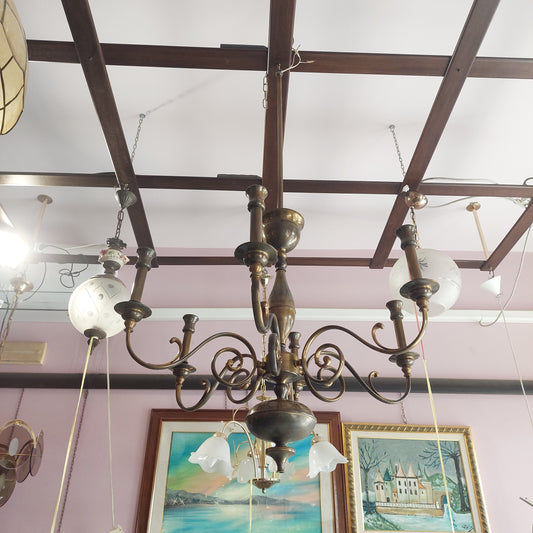 Lampadario Metallo/ottone 6 Luci