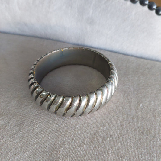 Bracciale Rigido Plastica Argentato Effetto Metallo