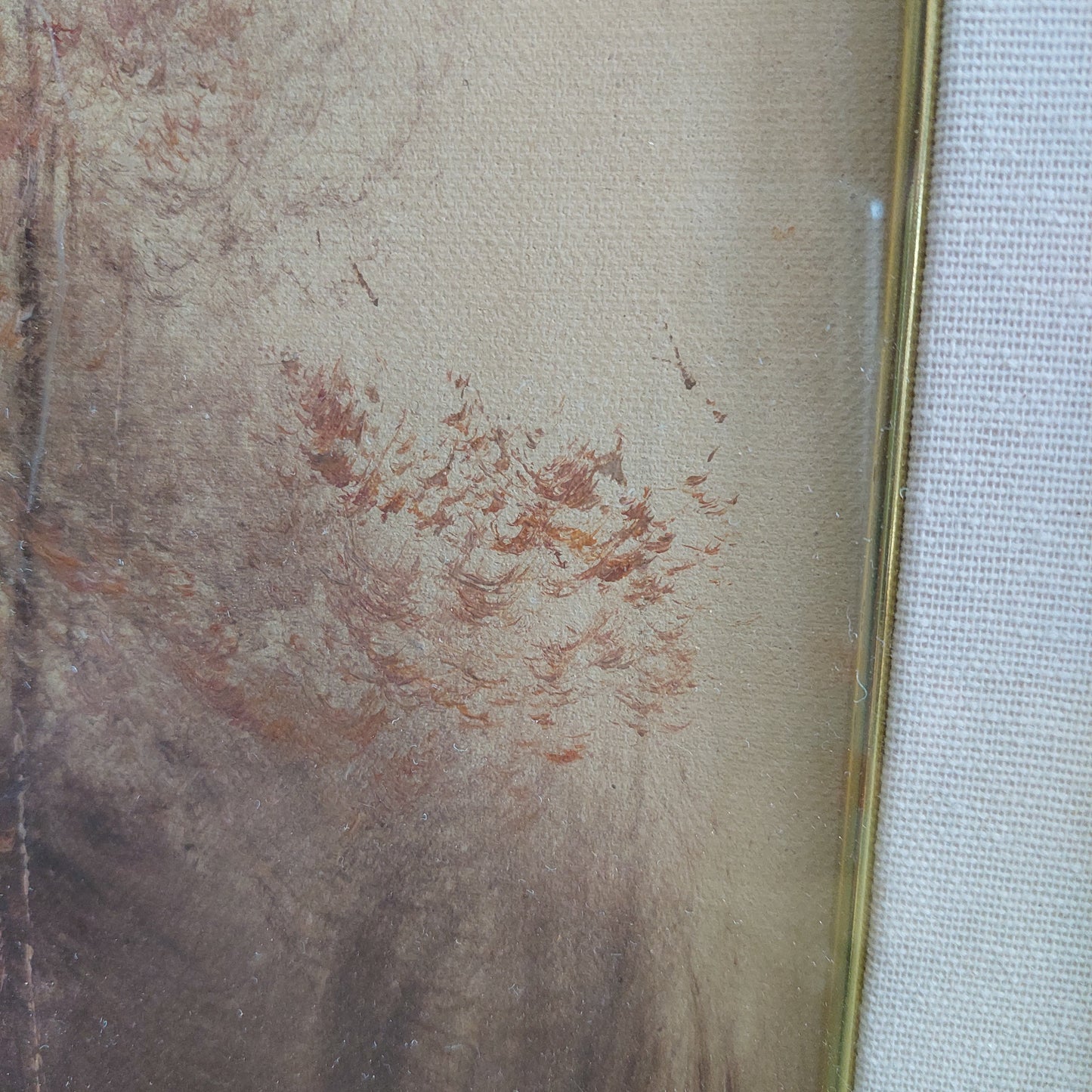 Quadro Bosco Sul Lago Olio Su Tela Cm92x72
