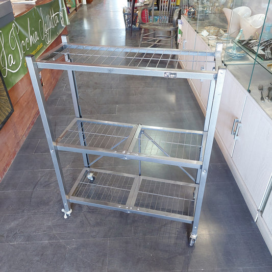 Carrello Metallico 3/ripiani A Griglia "origami" Cm73,5x33x96