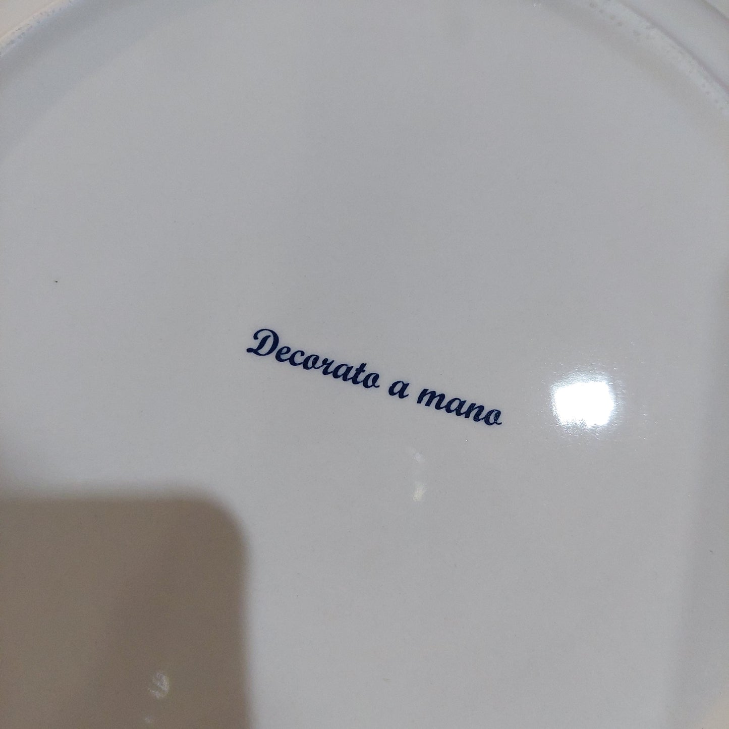 Set/12 Piatti Piani Ceramica Decorata A Mano