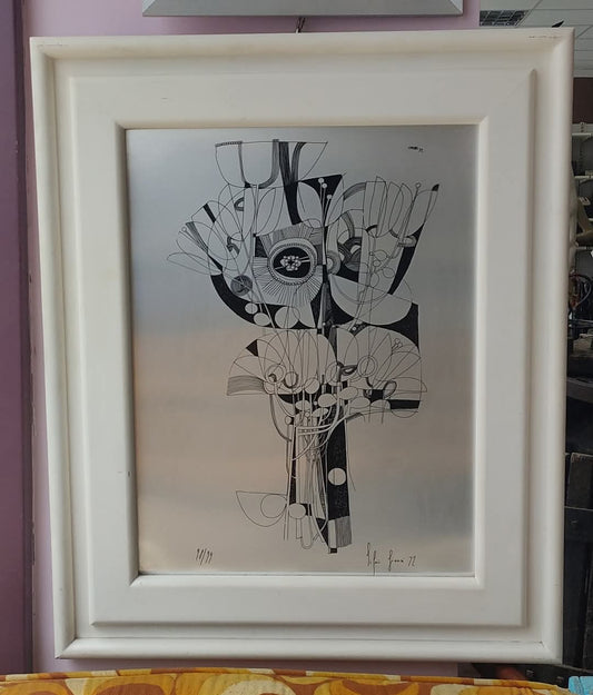 Q/serigrafia Su Lastra  Aluminio Vintage Sandro Angelini 98/99 Cm71x88h
