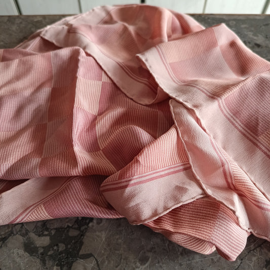 Foulard Seta Riquadri Rosa Cm70x75