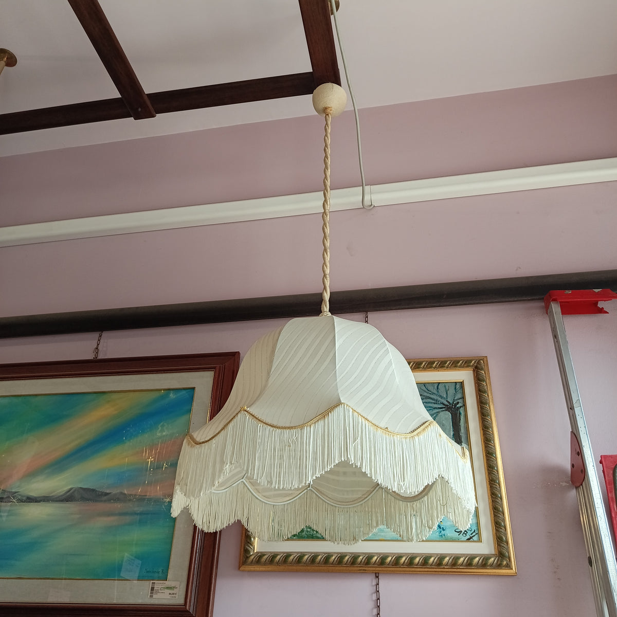 Lampadario A Sospensione Cupola Con Frange 1 Luce