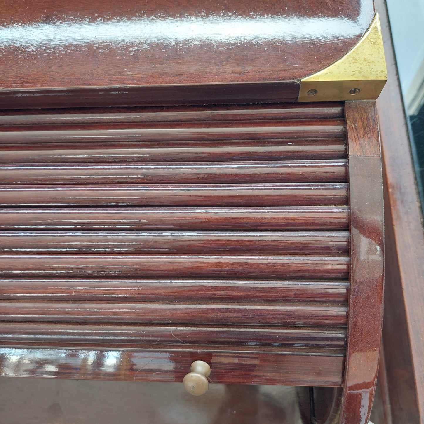 Secretaire Legno/ottone 3/c Persiana St. Marinaro Cm80x44x103h