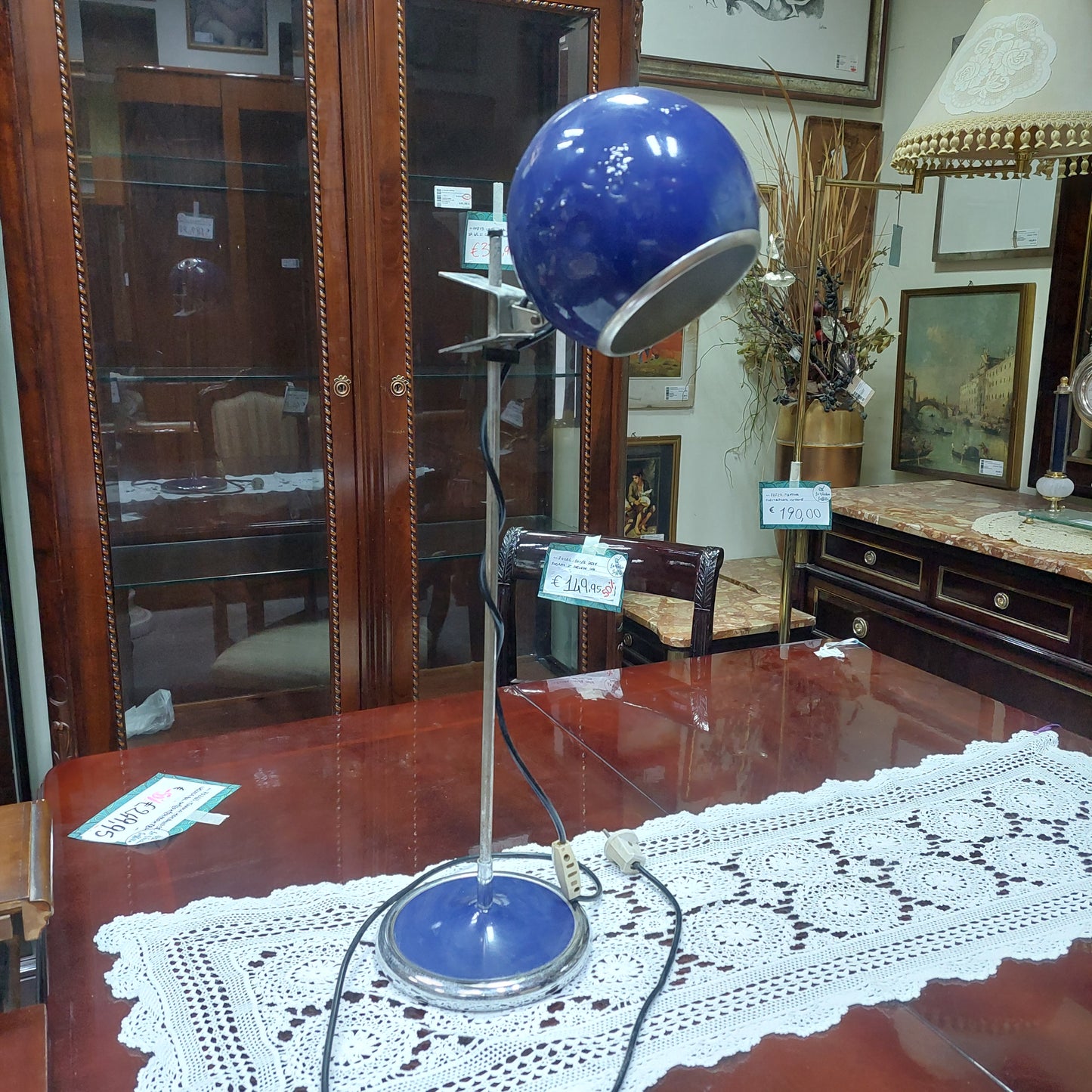 Lampada* Blu Space Age "eye Ball" St. Goffredo Reggiani
