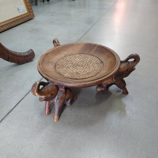 Alzatina Legno Etnica Con Elefanti