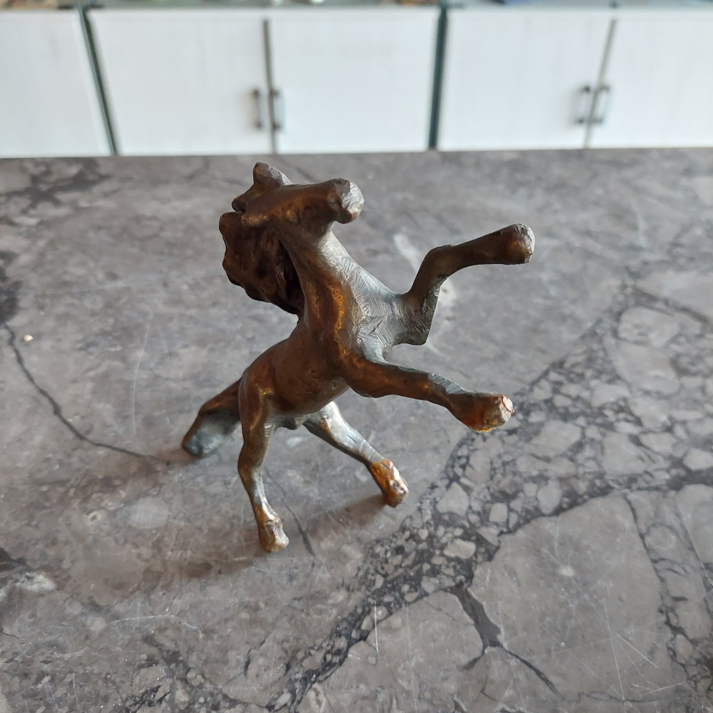 Statuetta * Ottone Cavallo Impennato Cm13x4x13h