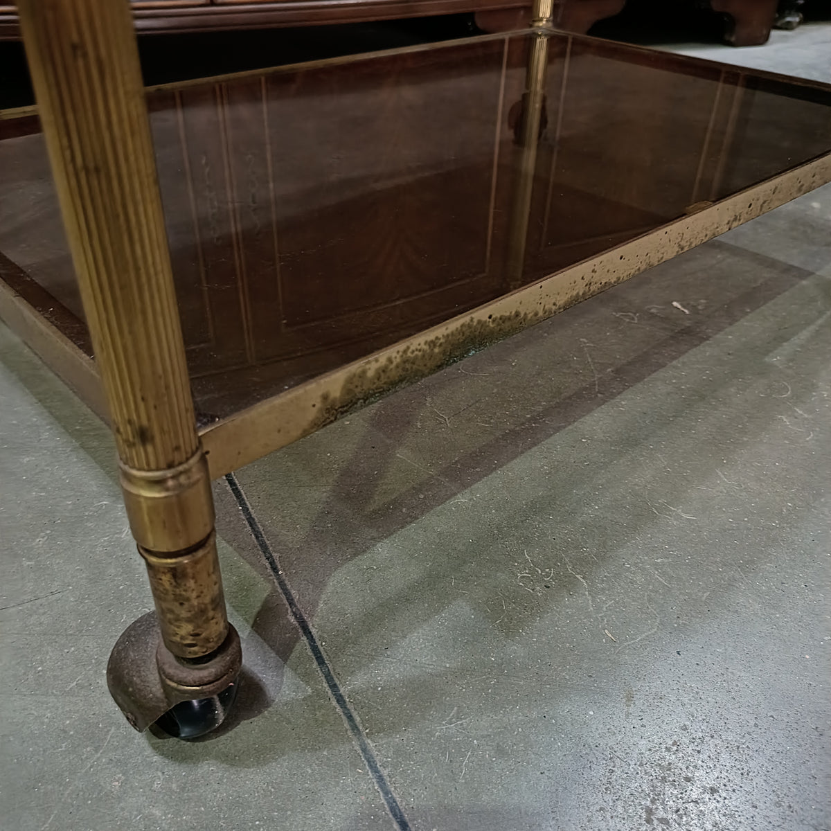 Carrello Ottone C/vetri Cm70x45x49