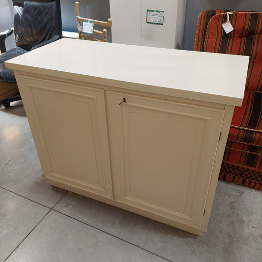 Credenzina Bianca In Legno 2 Ante Cm 106x47x84h
