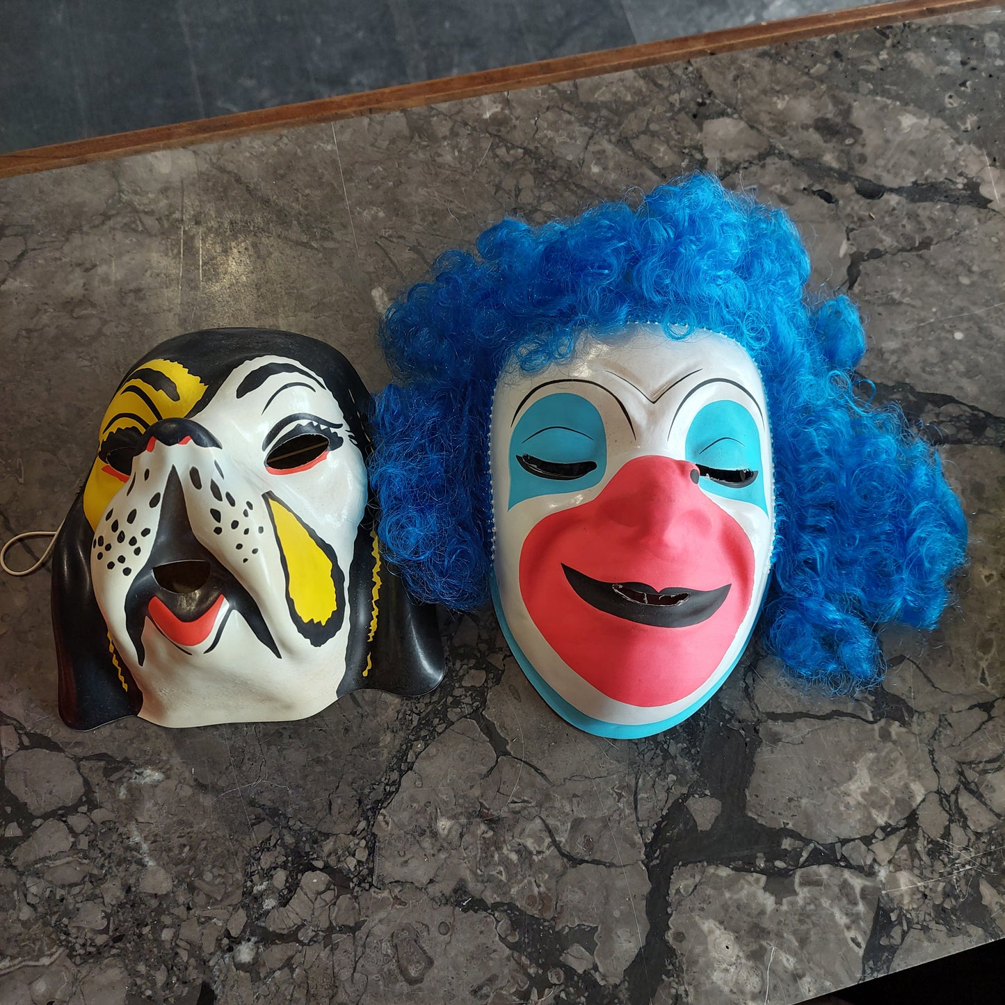 Set/5 Maschere Di Carnevale Vintage Anni 60