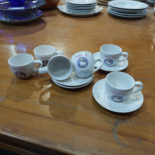 Serv/10 Pz Caffè Hello Kitty Sanrio Porcelain Art