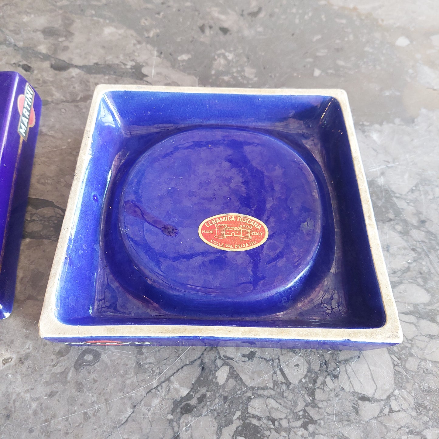 Coppia Posaceneri Martini Vintage Ceramica* Toscana