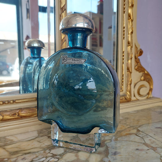 Bottiglia Vetro Vintage Tappo Argento