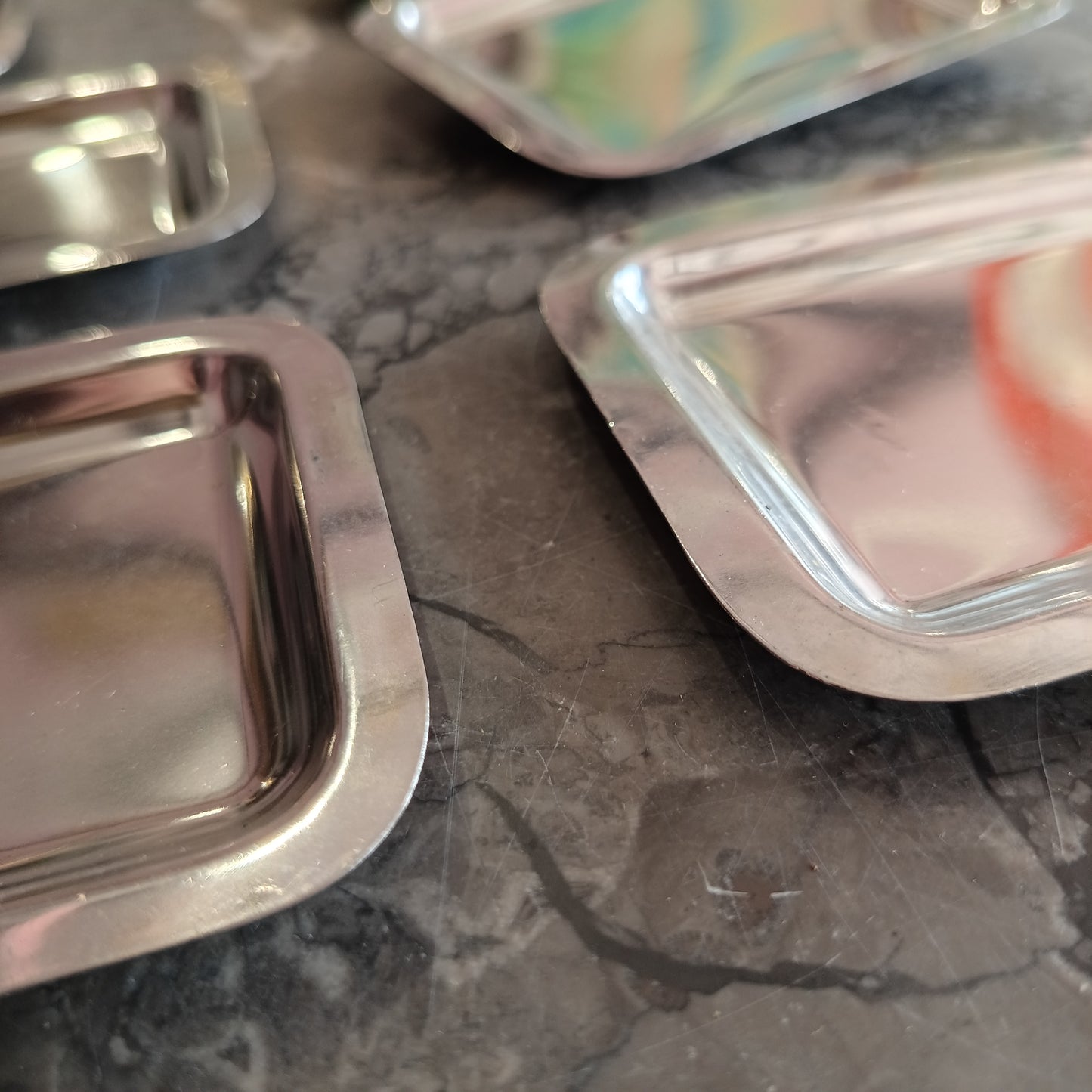 Set/6 Vassoietti Acciaio Inox