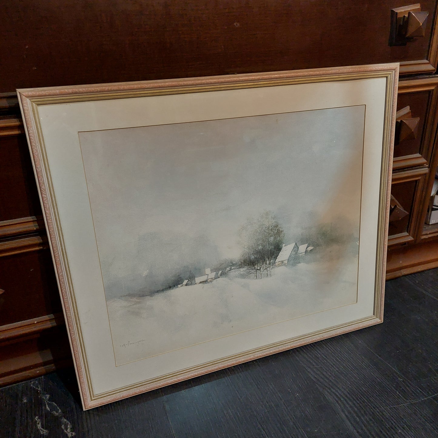 Quadro Stampa Paesaggio Innevato Di A.maugeri Cm61x52
