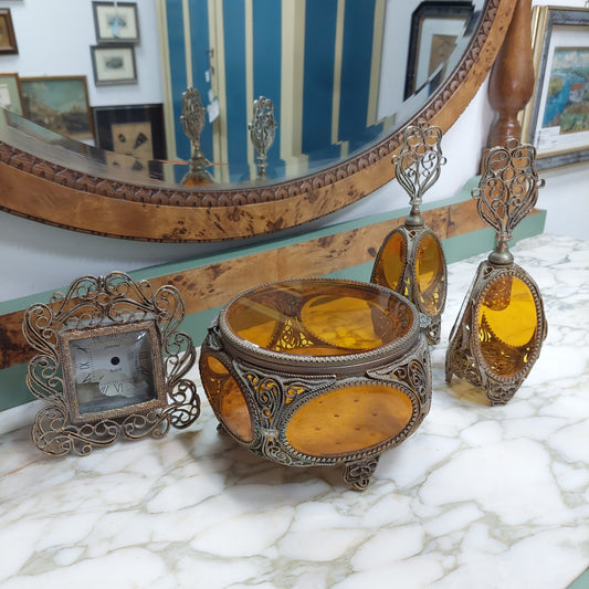 Set / 4 Pezzi Da Toeletta Art Deco'