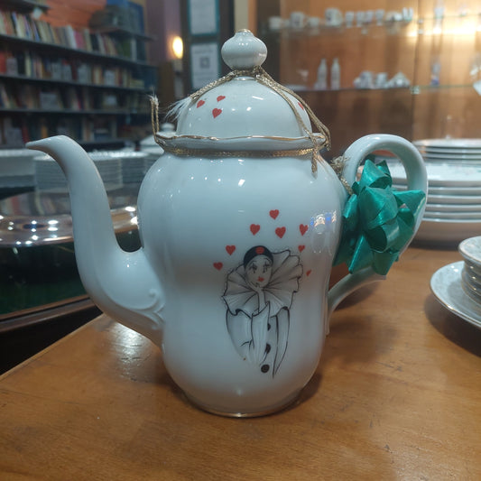 Caffettiera Porcellana Dec Pierrot Vintage