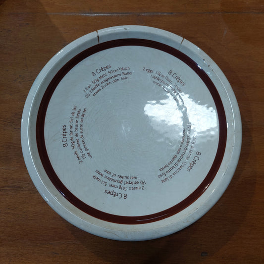Piatto Ceramica Krups Ricetta 8 Crèpes D26