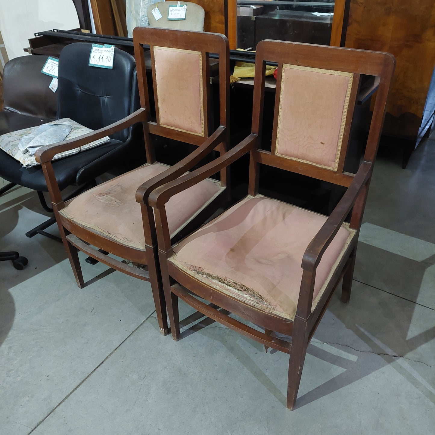 Poltrona* Legno Imb. Stile Liberty (da Restaurare)