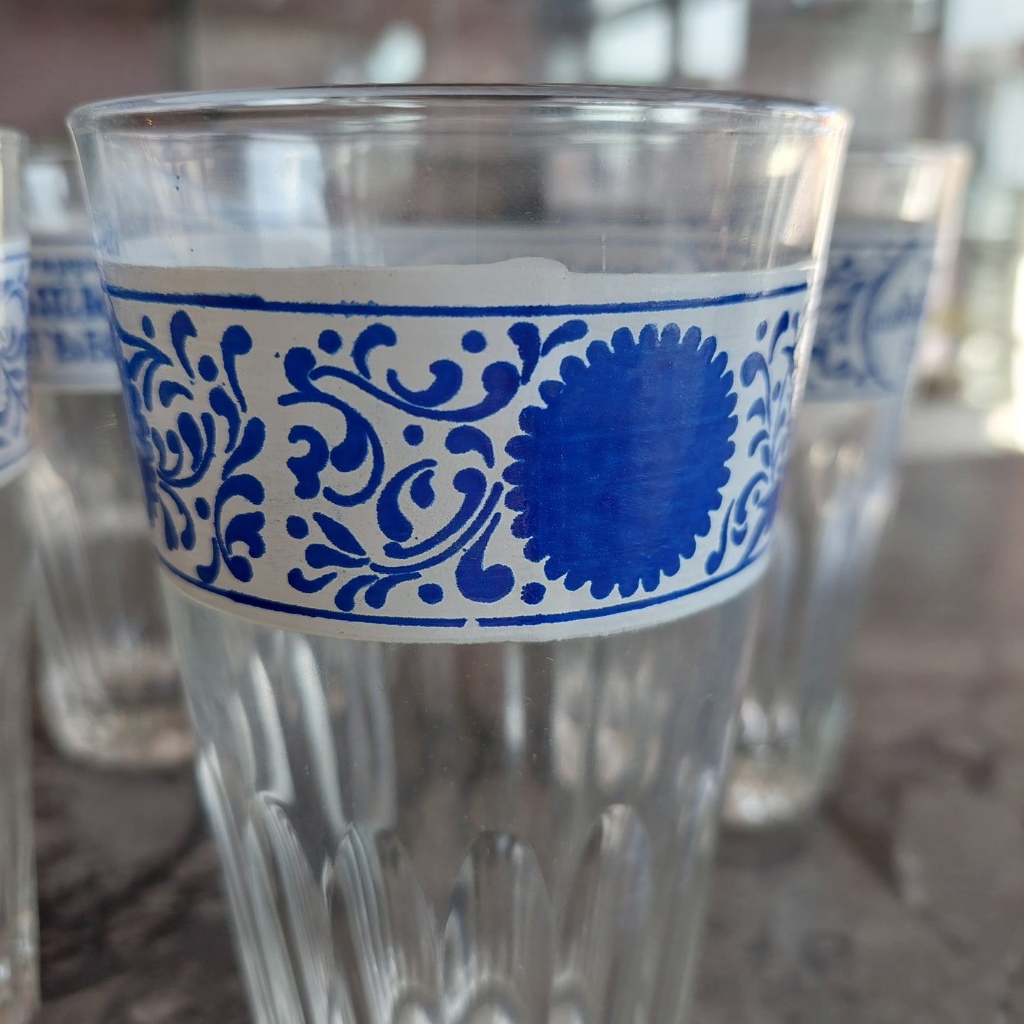 Set/4 Bicchieri Vetro Pubblicità Vintage Fabbri
