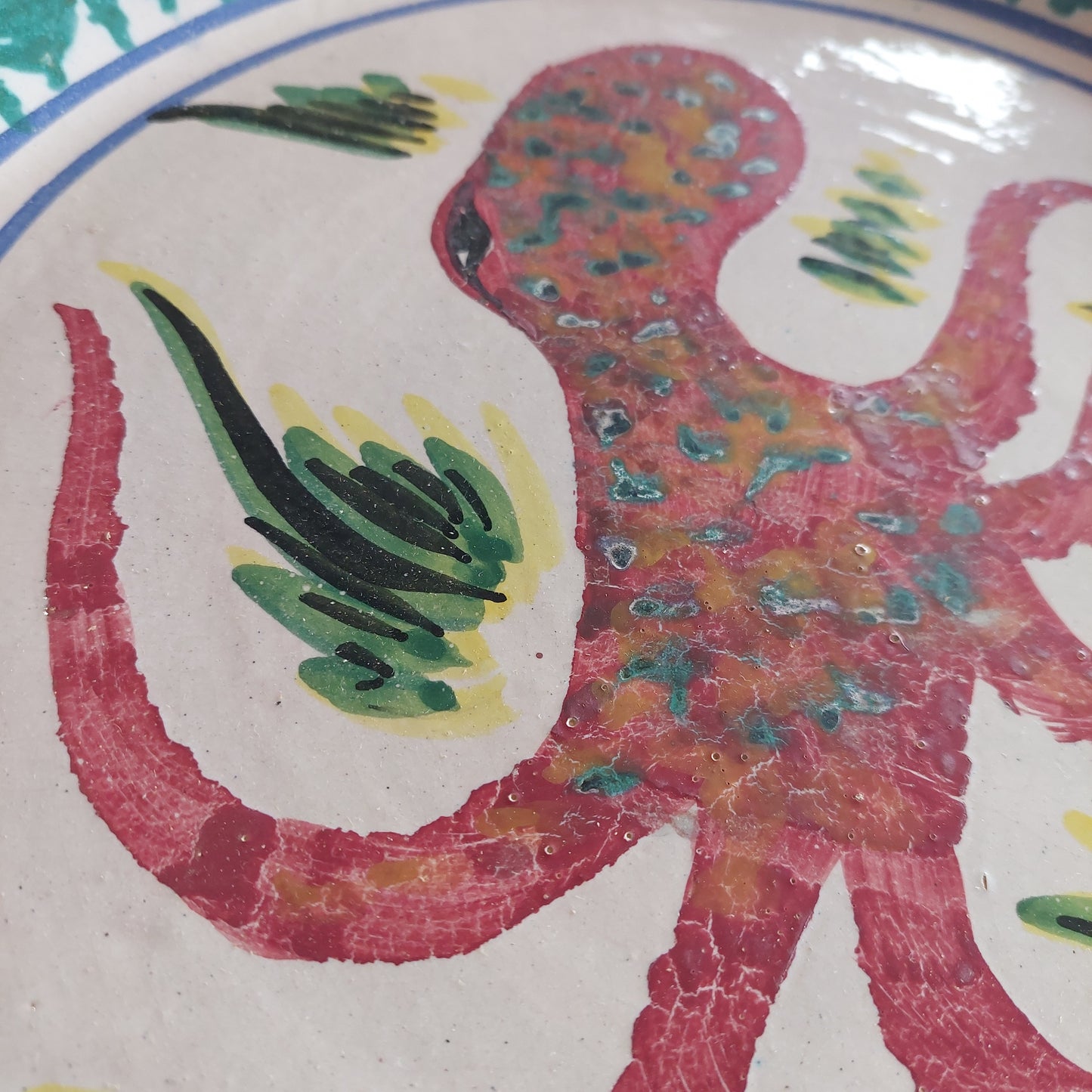 Piatto Da Parete Ceramica* Siciliana Polipo D45