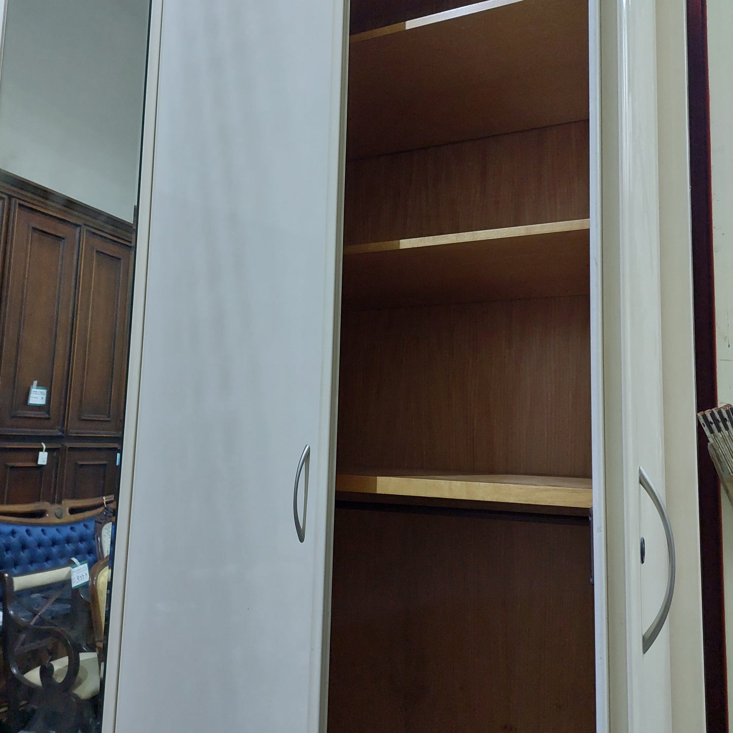 Armadio Bianco 6 Ante Con Specchi Cm298x60x263h