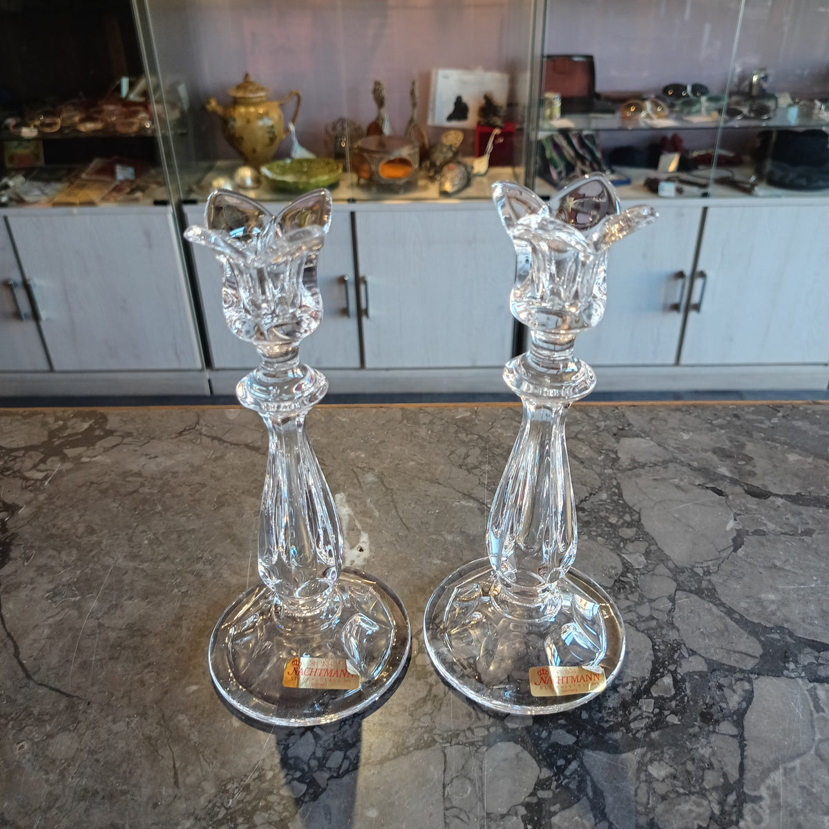 Set/2 Portacandele Cristallo Vintage Nachtmann